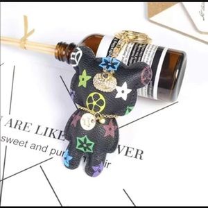 Black and Colourful bear Keychain